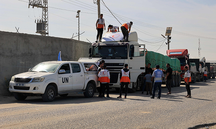 VIDEO: First of 20 aid trucks enter besieged Gaza from Egypt