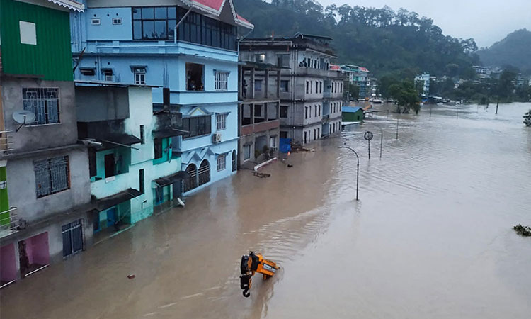 Floods in India's Sikkim state leave 10 dead, 23 soldiers among dozens missing