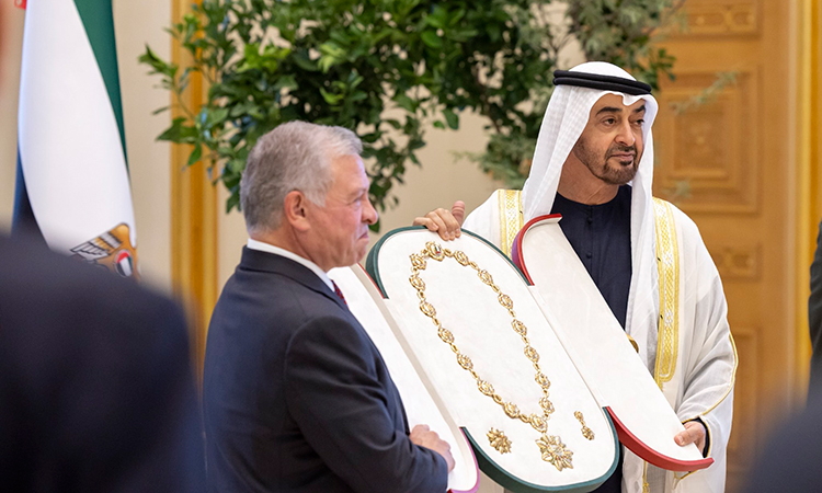 UAE President awards Order of Zayed to King Abdullah of Jordan