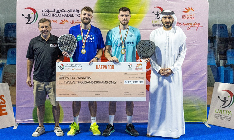 Bru Casaseca, Puerto top UAEPA 100 Open category at Mashreq Padel Tour in Sharjah