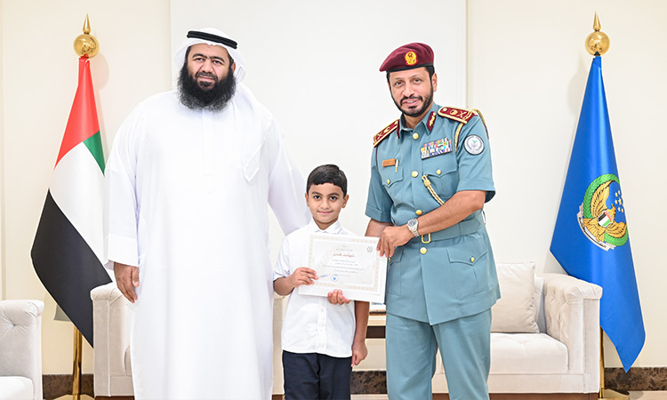 Sharjah Police chief honours student for rescuing a child who swallowed a coin