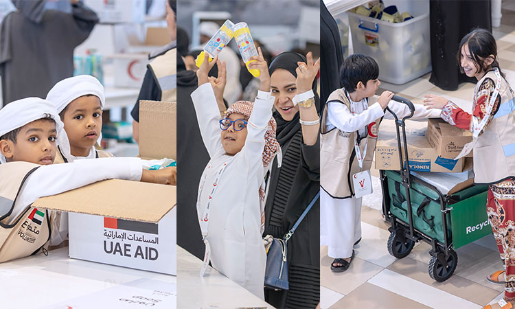 Volunteers in Abu Dhabi prepare over 10,000 relief packages for Gazans