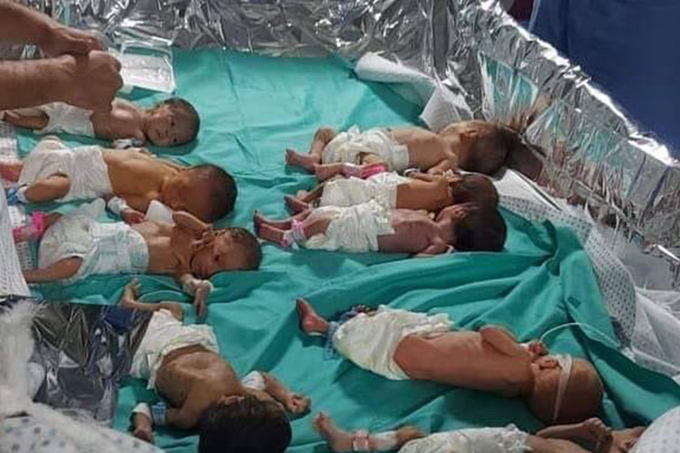 Gaza babies’ beds lined with aluminium foil to prevent them from dying of cold