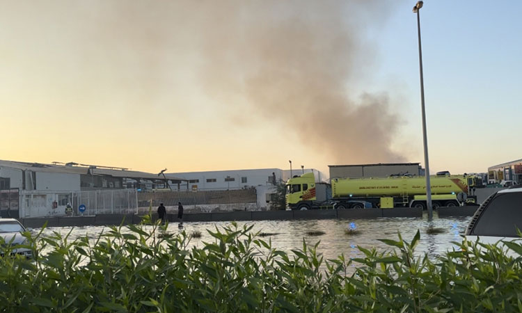 Sharjah civil defence brings fire in industrial area under control