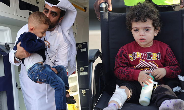 VIDEO: Injured Palestinian children with their families arrive in the UAE for treatment 