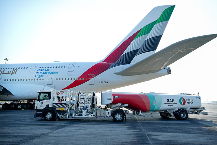 Emirates world’s first airline to operate A380 demonstration flight with 100% sustainable aviation fuel