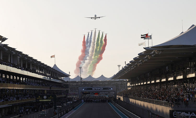 Etihad Airways celebrates 20th anniversary with fly-past at Yas Marina Circuit