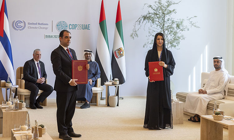 UAE, Cuban Presidents discuss cooperation and witness exchange of agreements at Expo City Dubai