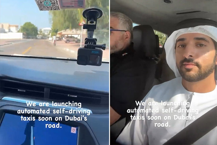 VIDEO: Sheikh Hamdan tests self-driving taxi ahead of its launch in Dubai