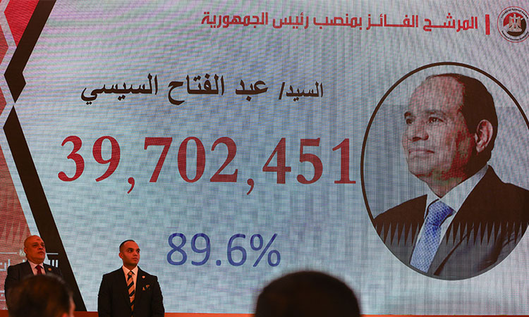 Egypt's Sisi sweeps to third term as president with 89.6% of vote