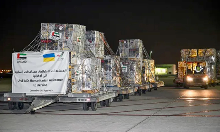 UAE sends plane carrying 1,640 household power generators to Ukraine