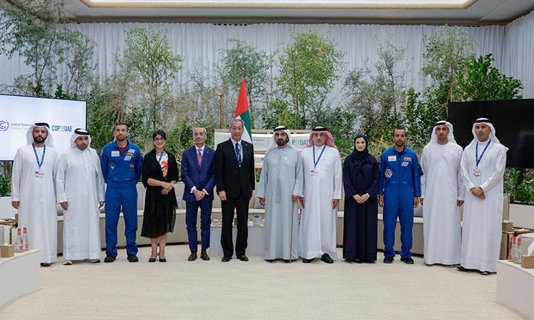 Mohammed highlights UAE's clean energy and space projects in meeting with climate  and space sector decision makers at COP28