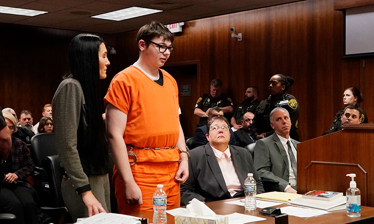 Life sentence for Michigan teen who shot dead four classmates at Oxford High School