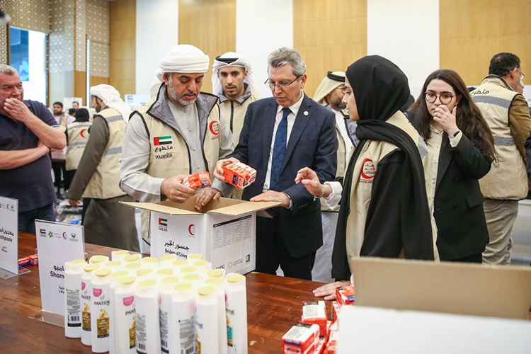 VIDEO: 16,000 relief boxes packaged in Abu Dhabi, Dubai and Sharjah for quake victims 