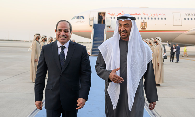 UAE President receives Egyptian counterpart in Abu Dhabi