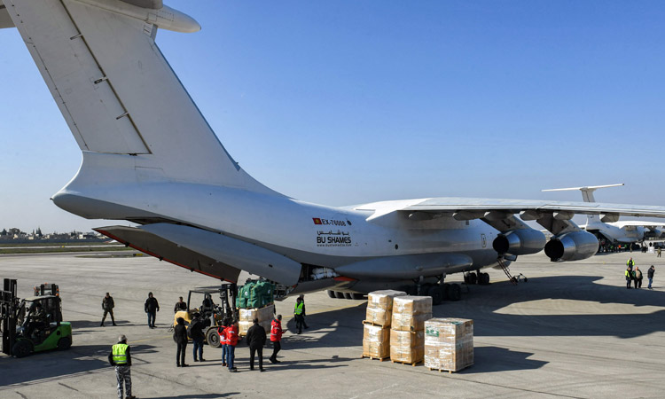 Saudi plane carrying aid for quake-hit victims lands in Syria, first time in a decade