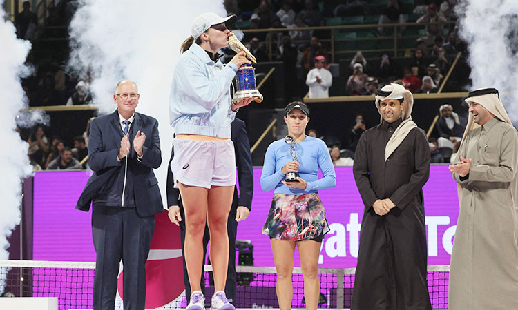 World number one Swiatek sweeps past Pegula to win back-to-back Qatar titles