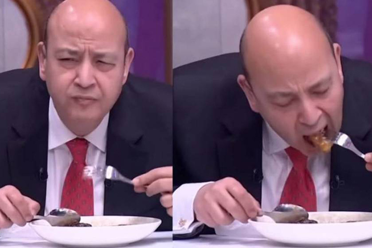 VIDEO: TV presenter Adib dispels Egyptians' doubts and eats Brazilian chicken on live show