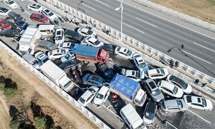 16 killed, dozens injured in China highway pile-up