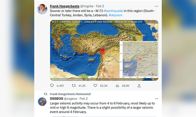 Dutch researcher’s tweet predicted deadly quake two days ago, netizens shocked