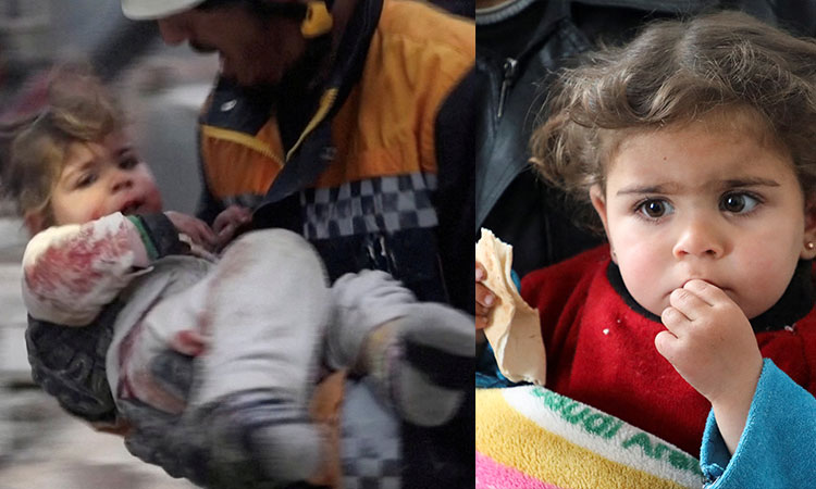 Syrian toddler survives quake, but mother and siblings perish