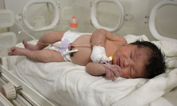 Syria newborn pulled alive from quake rubble