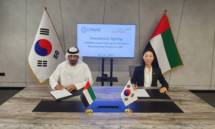 Al Fattan Energy, and LTechUVC of South Korea Sign an investment contract of $400 million for the production of green hydrogen-based green ammonia 