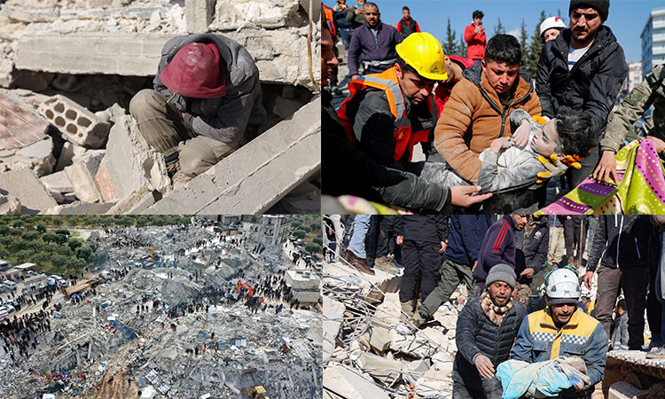 Syrian man digs for 30 relatives buried by earthquake