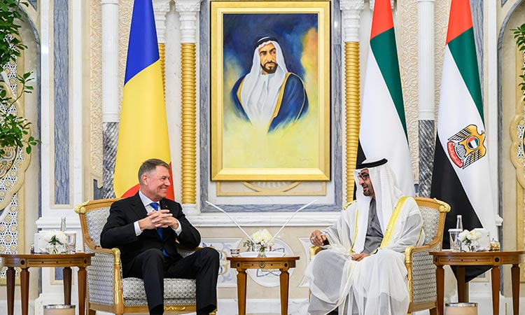 Sheikh Mohamed receives President of Romania