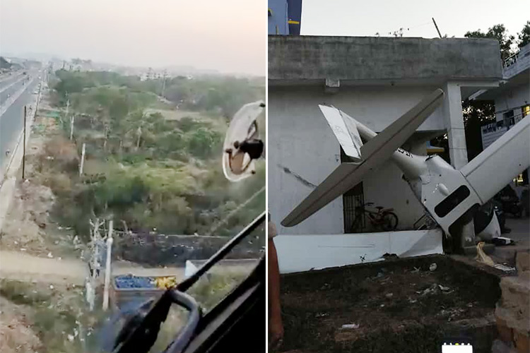 Two-seater propeller plane crashes into house in India, passenger’s video goes viral  