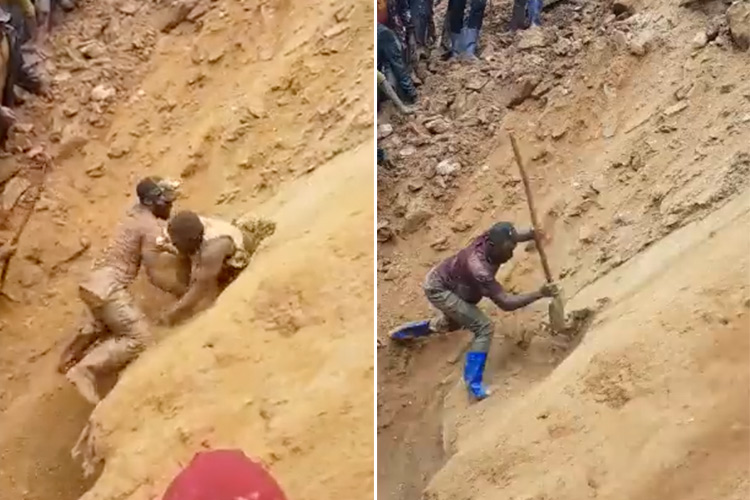 VIDEO: Workers rescue others trapped inside a collapsed mine in DR Congo