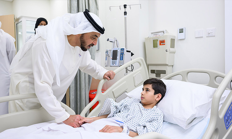 Hamdan Bin Zayed visits victims of Syrian earthquake receiving treatment in UAE hospitals