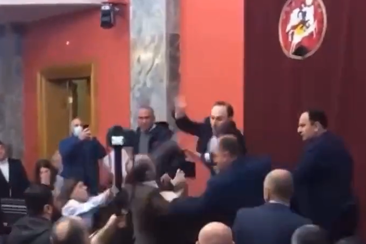 VIDEO: Brawl erupts in Georgia parliament over 'Russian-inspired' foreign agent law 