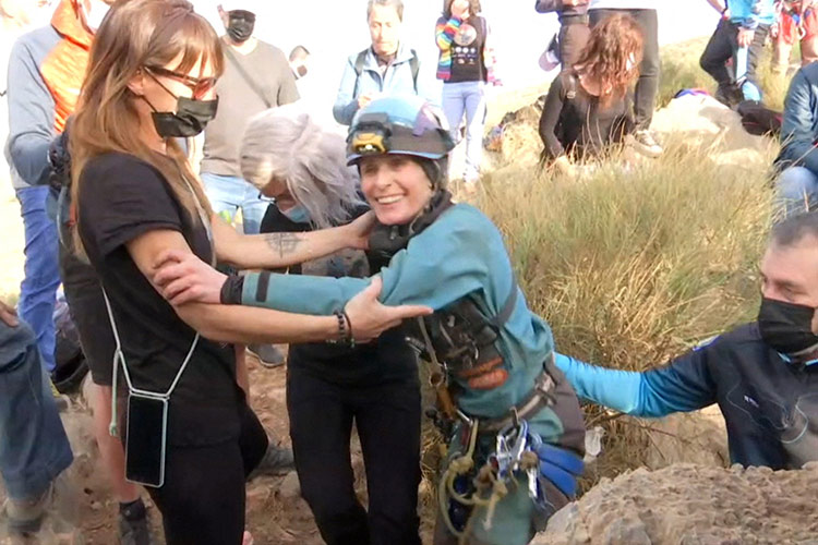 Spanish extreme athlete emerges into daylight after 500 days living in cave