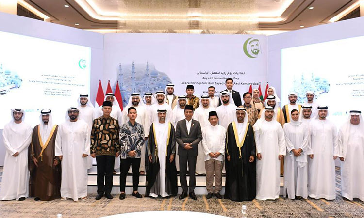 Indonesian President and Suhail Al Mazrouei attend Zayed Humanitarian Day event