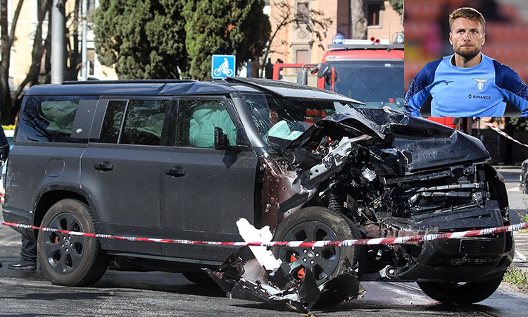 Italy soccer star Immobile in hospital after his SUV collides with tram