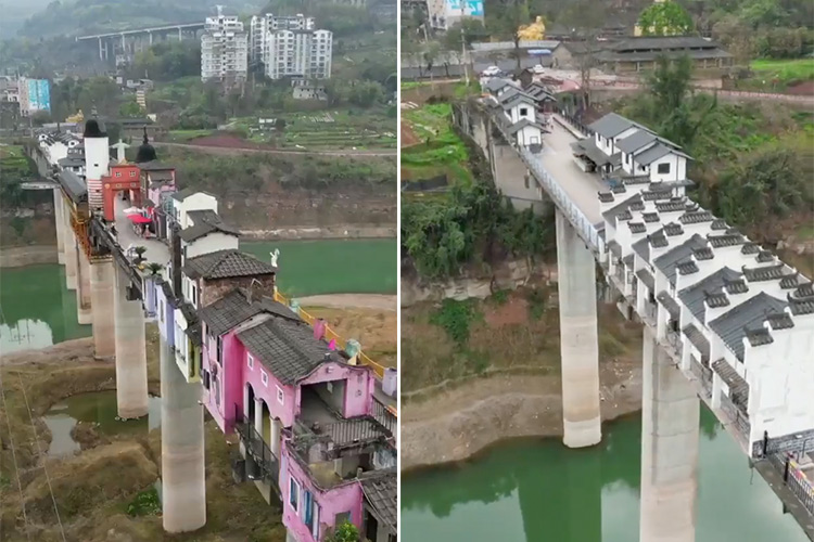 Chinese town emerges on a bridge, video goes viral 