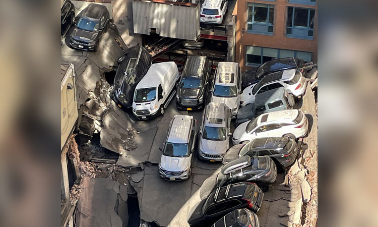 1 killed, 5 hurt in New York as concrete floors in parking garage fall like a stack of pancakes