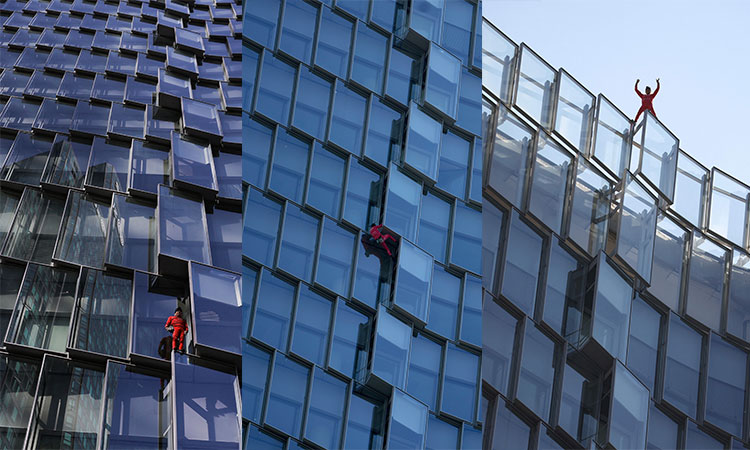 'Spiderman' climbs Paris skyscraper as protest against pension law