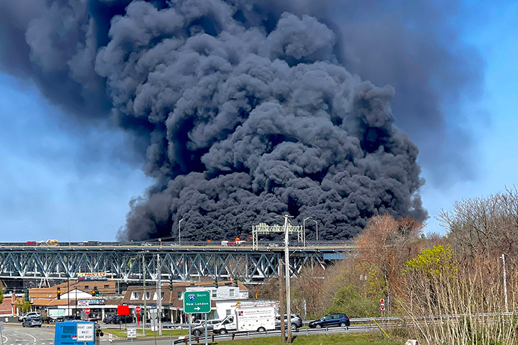 Fatal crash sparks fire on major Connecticut highway bridge