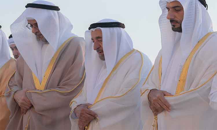 Sharjah Ruler performs Eid prayer at Al Badee Musallah