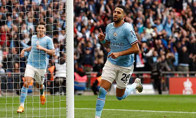 Mahrez hits hat-trick, fires Man.City into FA Cup final