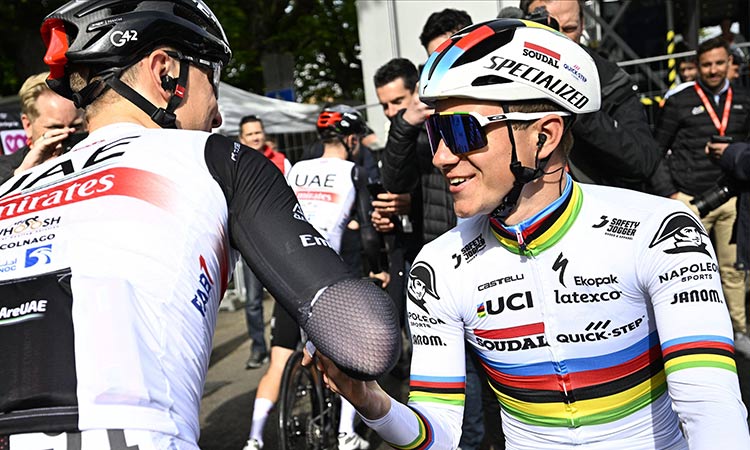 Evenepoel wins Liege-Bastogne-Liege as Pogacar breaks wrist