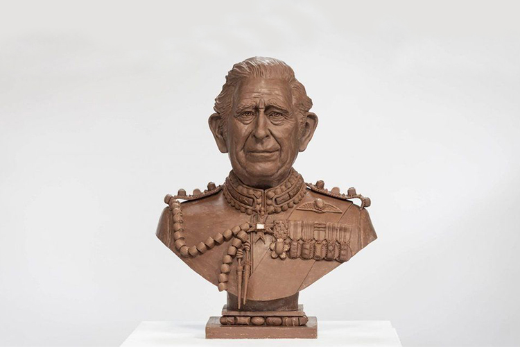 Life-sized chocolate bust of King Charles made for coronation ceremony