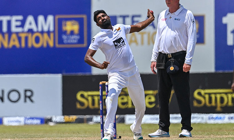 Sri Lanka’s Jayasuriya becomes quickest spinner to 50 Test wickets