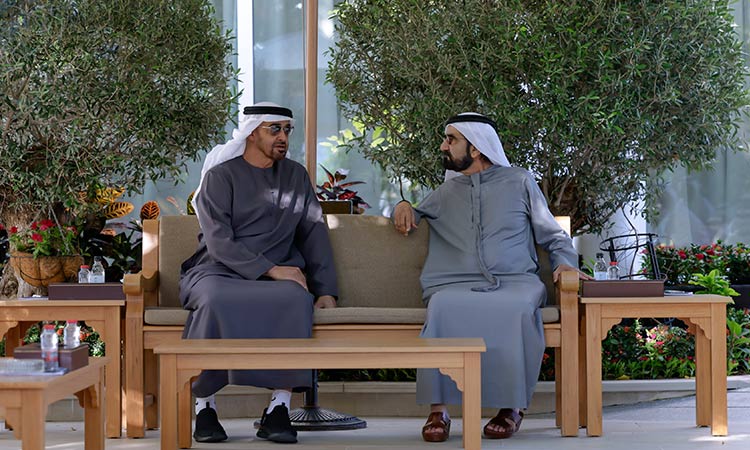 UAE President meets Mohammed Bin Rashid at Al Marmoom in Dubai