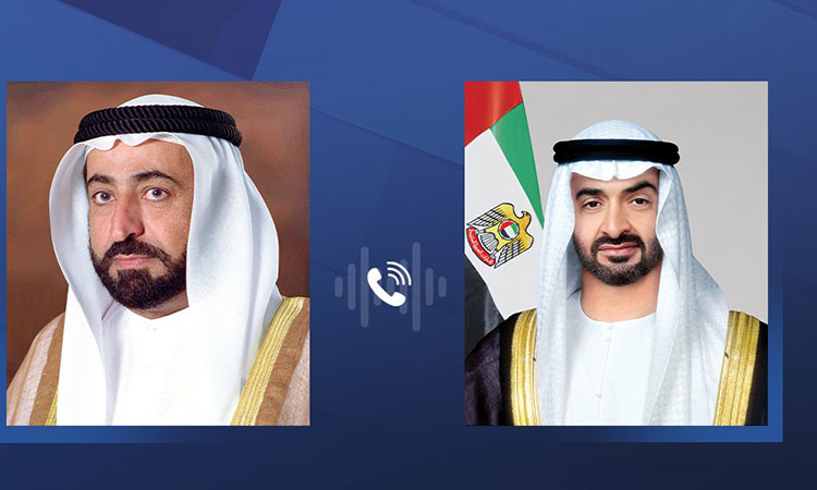 Mohamed Bin Zayed congratulates Sheikh Sultan after Sharjah FC win President's Cup