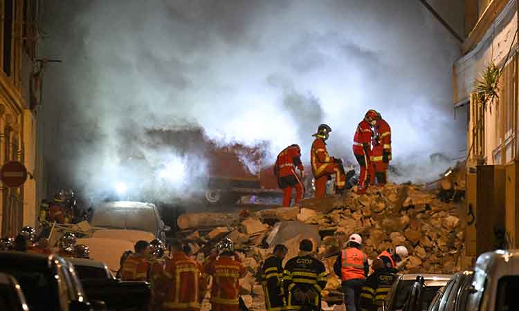 Marseille building collapses, rubble fire stymies rescue