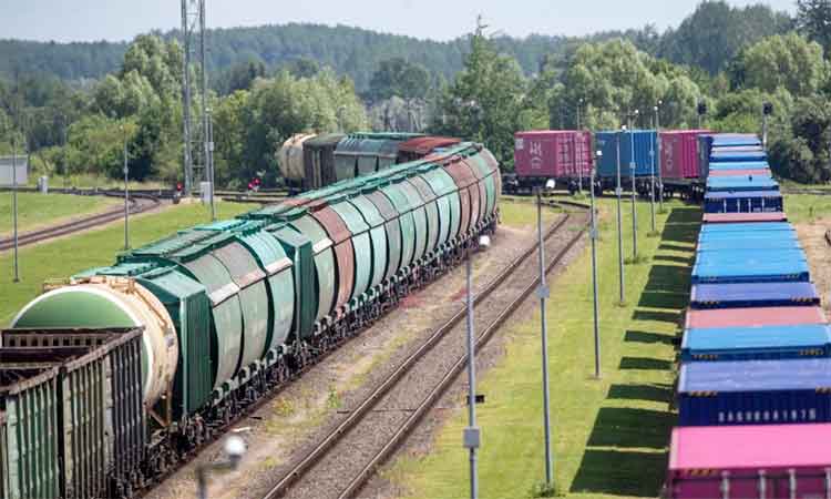 Russian freight train derails after hitting ‘explosive device’