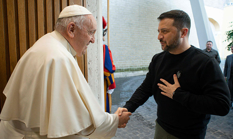 Italy promises full support for Ukraine as Zelensky meets pope